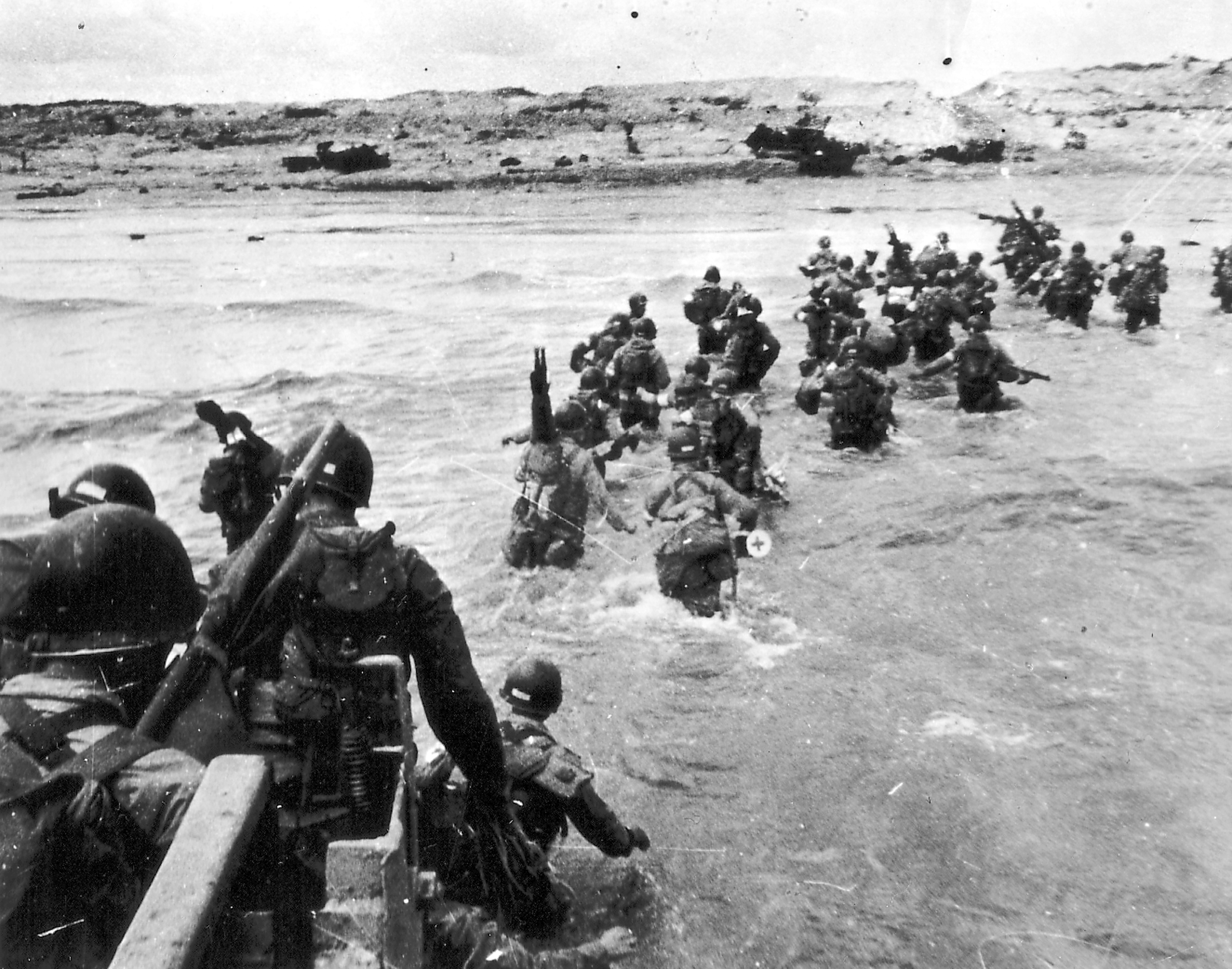 American troops coming ashore at Utah Beach, Normandy, on D-Day, 6 June 1944.